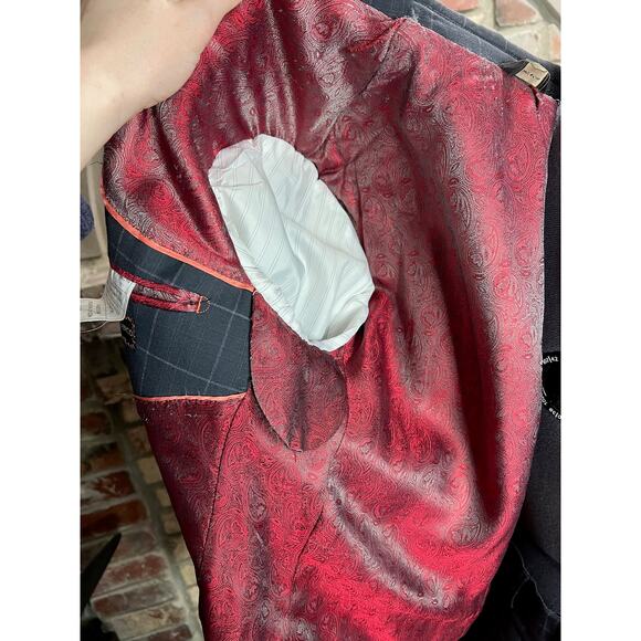 Angelo di Franco suit plaid charcoal white - Picture 15 of 16